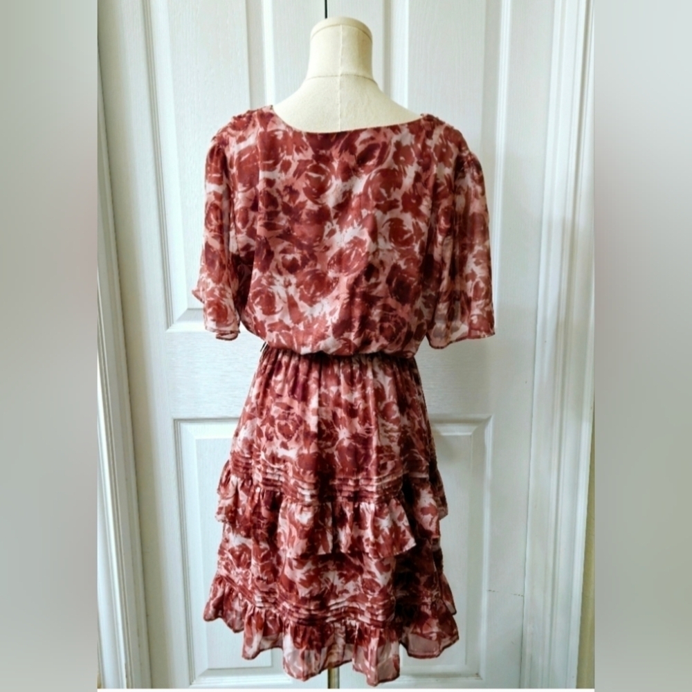 Simply Vera Vera Wang Pink Floral Midi Dress - Picture 4 of 12